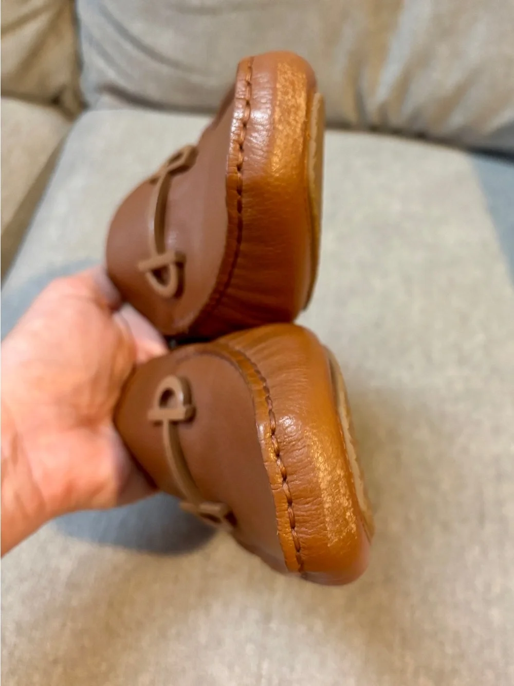 Cole Haan Tully Pecan Pebbled Leather Bit Loafers/Driving Shoe 9.5